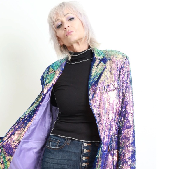 Purple and Blue Blazer Suit Jacket - Picture 8 of 12